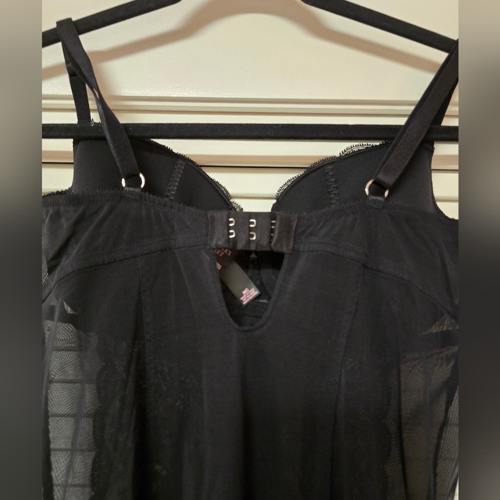 Victoria's Secret - Black & Tan Lace Corset Lingerie Top With Rhinestone Detail - Picture 6 of 6